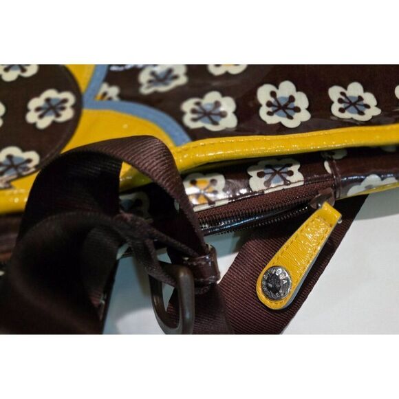Vera Bradley Floral Vinyl Messenger Bag With Adjustable Strap & Yellow Accents - Picture 6 of 12